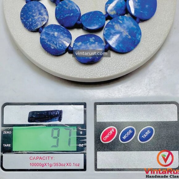 Handmade Lapis Lazuli Choker Necklace: Beaded Gemstone Jewelry - Picture 11 of 11